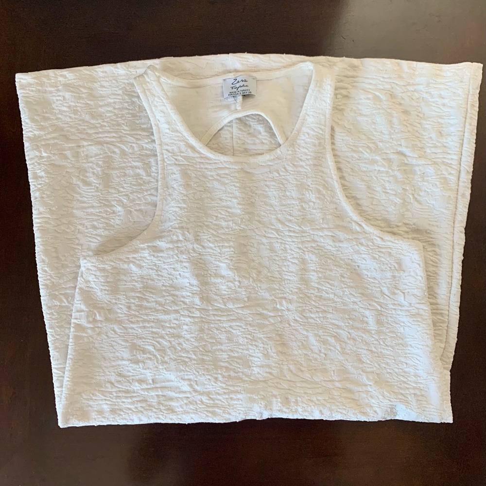 Zara Off White Dress with Peep Hole Back - S